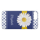 Polka Dots Daisy Navy Personalisiert Case-Mate iPhone Hülle (Rückseite (Horizontal))