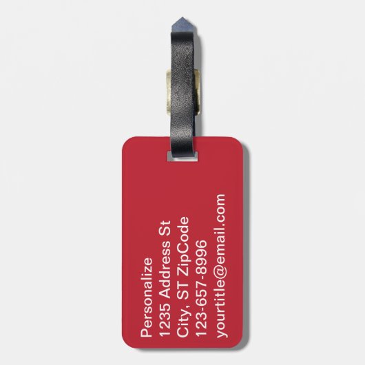 Polka Dots | DIY Monogram | Dunkelrot Gepäckanhänger (Rückseite vertikal)