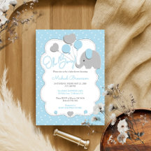 Polka Dots Elephant Oh Boy Blue Balloons