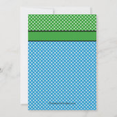 Polka Dots Footprint Boy Babydusche Einladung (Rückseite)