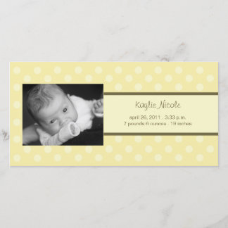 Polka Dots Foto Card Geburtsankündigung Ankündigung