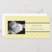 Polka Dots Foto Card Geburtsankündigung Ankündigung (Vorne/Hinten)