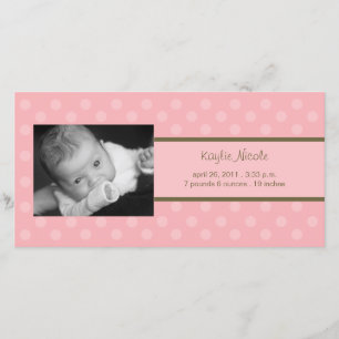 Polka Dots Foto Card Geburtsankündigung Ankündigung