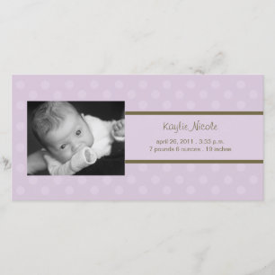 Polka Dots Foto Card Geburtsankündigung Ankündigung