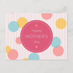 Polka Dots Frohen Muttertag   Postkarte