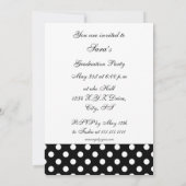 Polka dots Gelbblüte Abschluss Foto Einladungen (Rückseite)