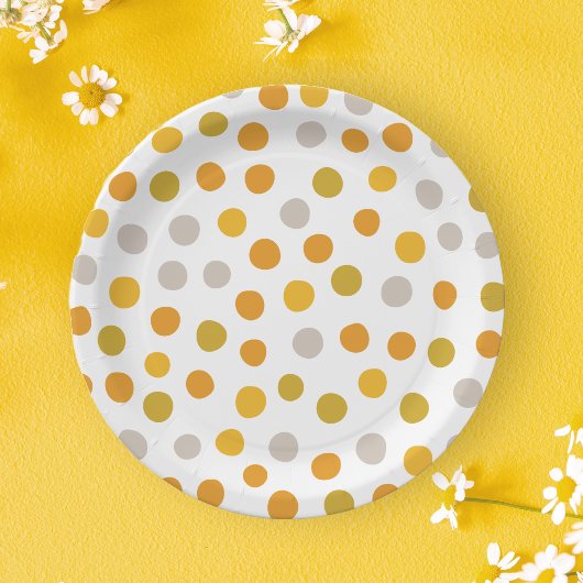 Polka dots gelbes Party Papier Teller