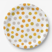 Polka dots gelbes Party Papier Teller (Vorderseite)