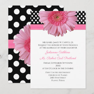 Polka Dots & Gerber Daisy Wedding Einladung