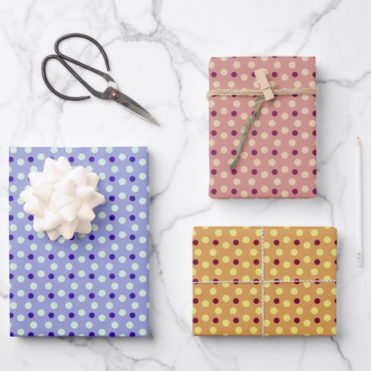 Polka dots geschenkpapier set (Vorderseite)