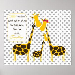 Polka dots giraffe Kinderzimmer Poster