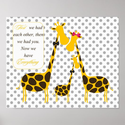 Polka dots giraffe Kinderzimmer Poster (Vorne)