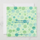 Polka Dots Giraffe - Neutrale Babydusche Einladung (Rückseite)
