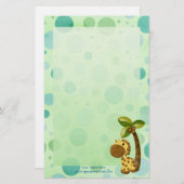 Polka Dots Giraffe - Thema "Neutrales Baby und Kin Briefpapier (Vorne/Hinten)