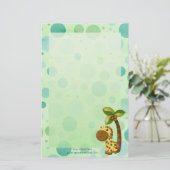 Polka Dots Giraffe - Thema "Neutrales Baby und Kin Briefpapier (Stehend Vorderseite)