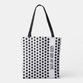 Polka Dots Gittermuster weiß + Ihr Backgr. Tasche (Rückseite)