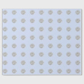 Polka Dots Glitzer Blue Silver Baby Dusche Geschenkpapier (Flach)