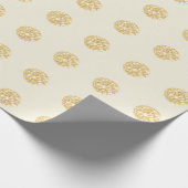 Polka Dots Glitzer Creamy Spark Bridal Champaigne Geschenkpapier (Ecke)