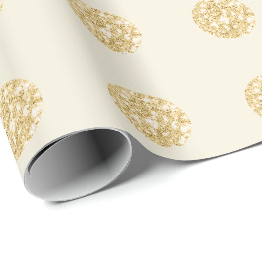 Polka Dots Glitzer Creamy Spark Bridal Champaigne Geschenkpapier (Rolleneckpunkt)