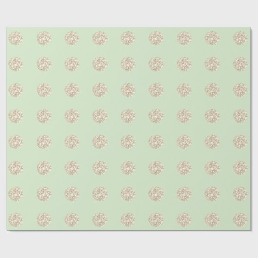 Polka Dots Glitzer Funkelnd Mint Grüne Pastel Elfe Geschenkpapier (Flach)