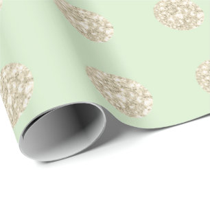 Polka Dots Glitzer Funkelnd Mint Grüne Pastel Elfe Geschenkpapier