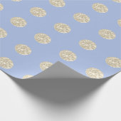 Polka Dots Glitzer Funkelnd Pastel Blue Ivory Geschenkpapier (Ecke)