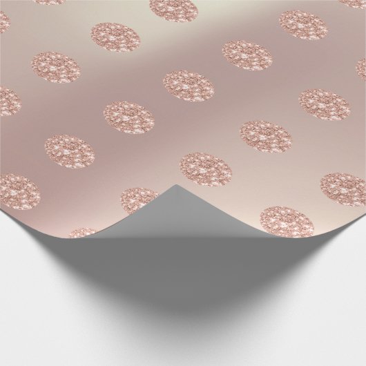 Polka Dots Glitzer Funkelnd Pearl Rose Pastel Blus Geschenkpapier (Ecke)