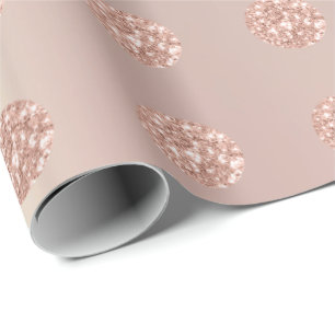 Polka Dots Glitzer Funkelnd Pearl Rose Pastel Blus Geschenkpapier
