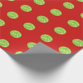 Polka Dots Glitzer Mint Spark Red Bright Vivid Geschenkpapier (Ecke)