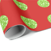 Polka Dots Glitzer Mint Spark Red Bright Vivid Geschenkpapier (Rolleneckpunkt)