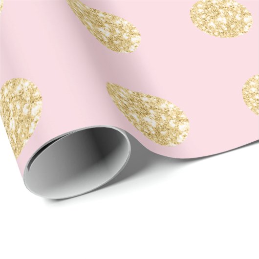 Polka Dots Glitzer Pink Spark Bridal Champaigne Geschenkpapier (Rolleneckpunkt)