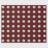 Polka Dots Glitzer Silver Gray Gray Burgundy Maro Geschenkpapier (Flach)