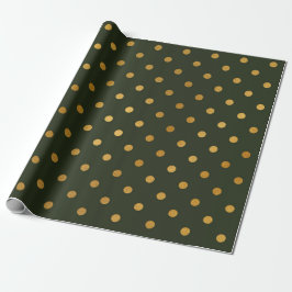 Polka Dots Gold Green Cali Woodland Salvia Geschenkpapier
