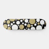 Polka Dots Gold Muster Skateboard (Horizontal)