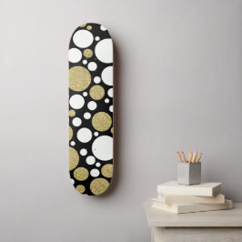 Polka Dots Gold Muster Skateboard