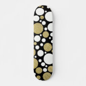 Polka Dots Gold Muster Skateboard (Vorne)