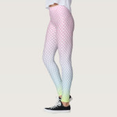 Polka Dots Gradient Pink Blau Gelbe Leggings (Links)