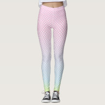 Polka Dots Gradient Pink Blau Gelbe Leggings