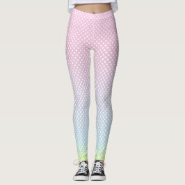 Polka Dots Gradient Pink Blau Gelbe Leggings