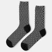 Polka Dots Grau und Schwarz Abstraktes Muster Socken (Linkes Detail)