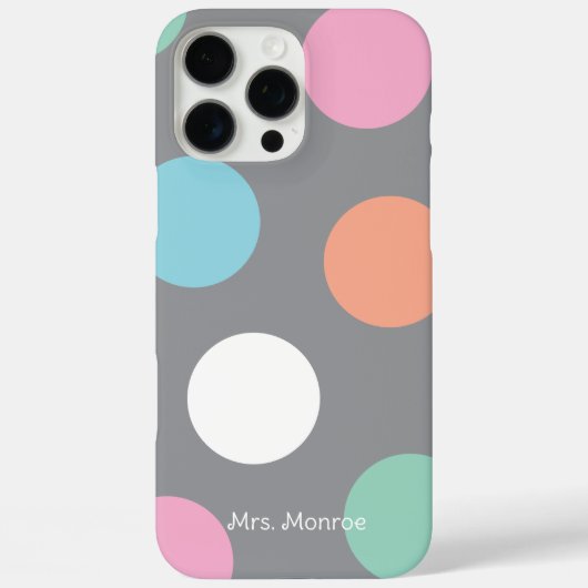 Polka Dots Gray Soft Pink Green Blue Orange Chic Case-Mate iPhone Hülle (Rückseite)
