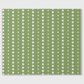 Polka Dots Green Christmas Wrapping Paper Geschenkpapier (Flach)