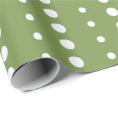 Polka Dots Green Christmas Wrapping Paper Geschenkpapier (Rolleneckpunkt)
