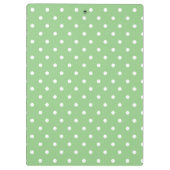 Polka Dots Green und White Klemmbrett (Rückseite)