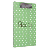 Polka Dots Green und White Klemmbrett (Rechts)