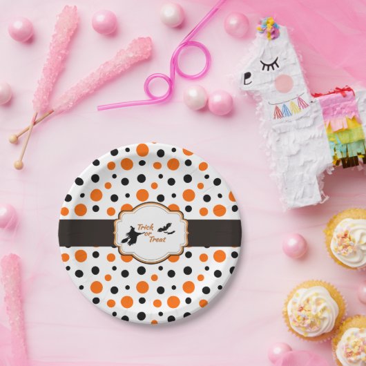 Polka Dots Hallowen Paper Tellers 7" Pappteller (Party)