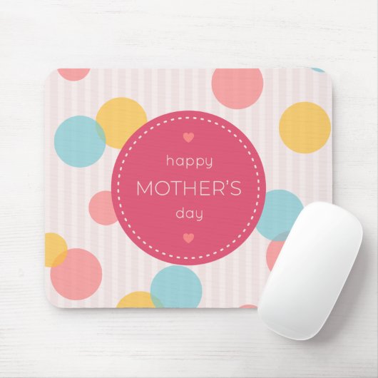 Polka Dots Happy Mother Day | Mauspad (Mit Mouse)