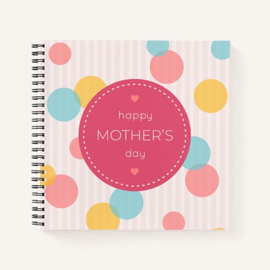Polka Dots Happy Mother Day | Notebook Notizblock (Vorderseite)
