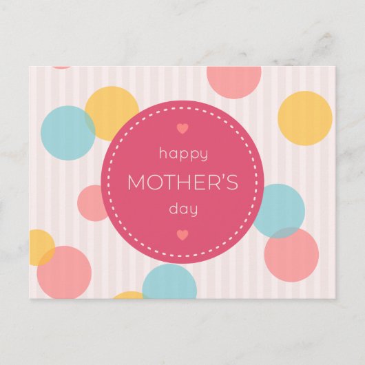Polka Dots Happy Mother Day | Postkarte (Vorderseite)