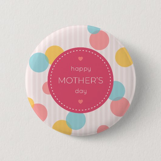 Polka Dots Happy Mother Day | Schaltfläche Button (Vorderseite)
